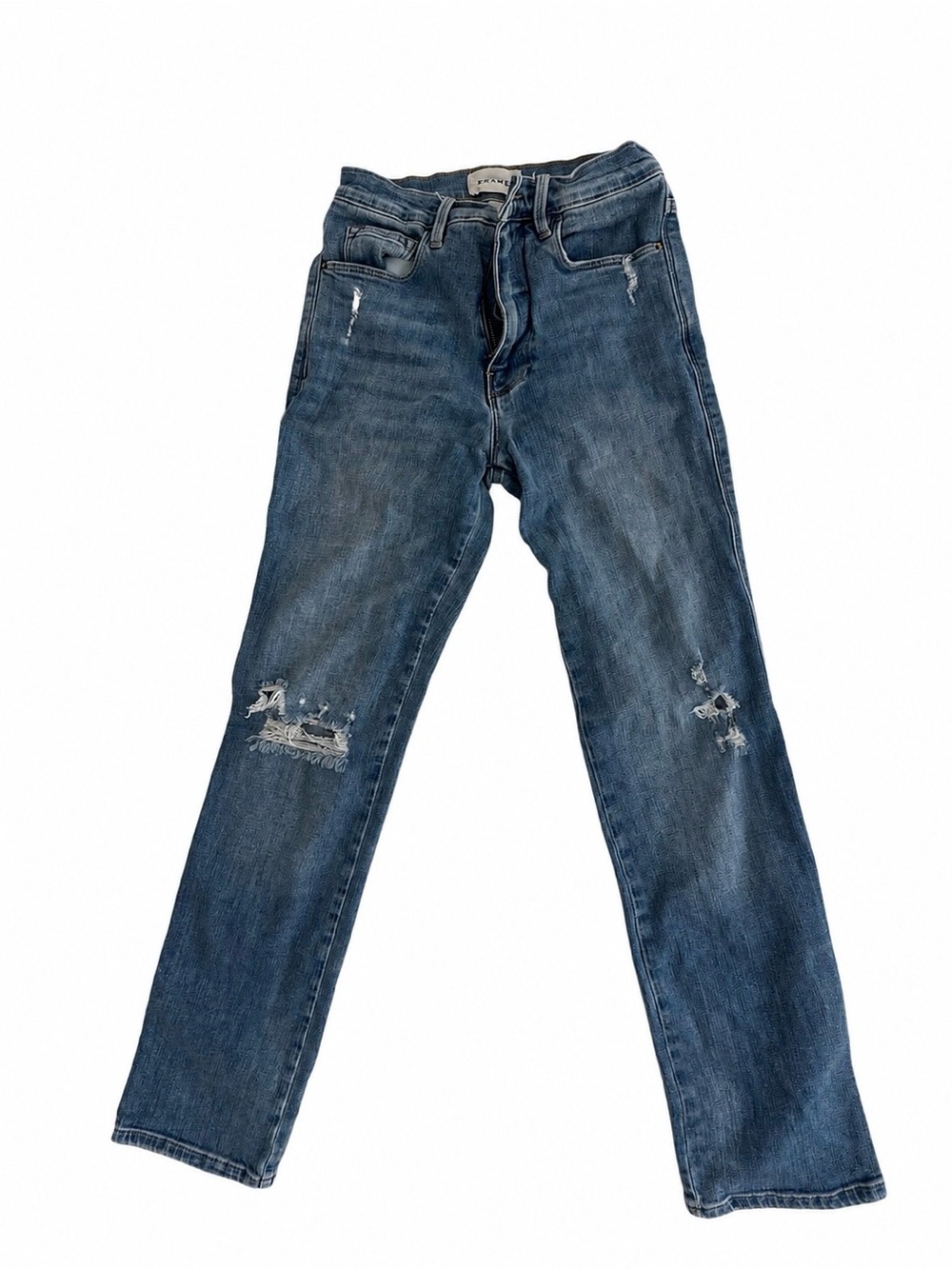 Frame Denim women’s Blue Distressed Straight Jeans